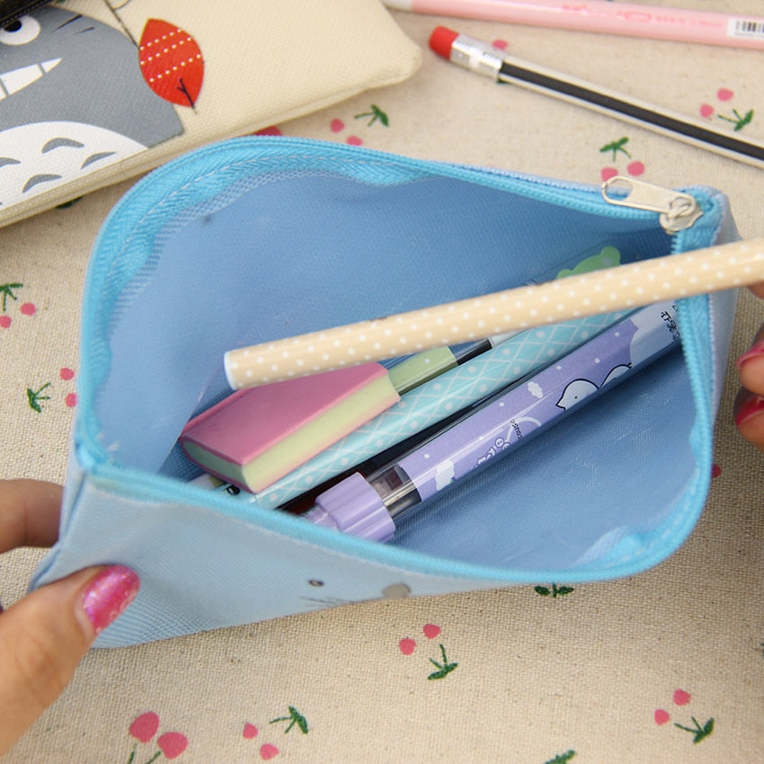 Cute Kawaii Fabric Pencil Case Lovely Cartoon Totoro Pen Bags for Kids Gift School Supplies