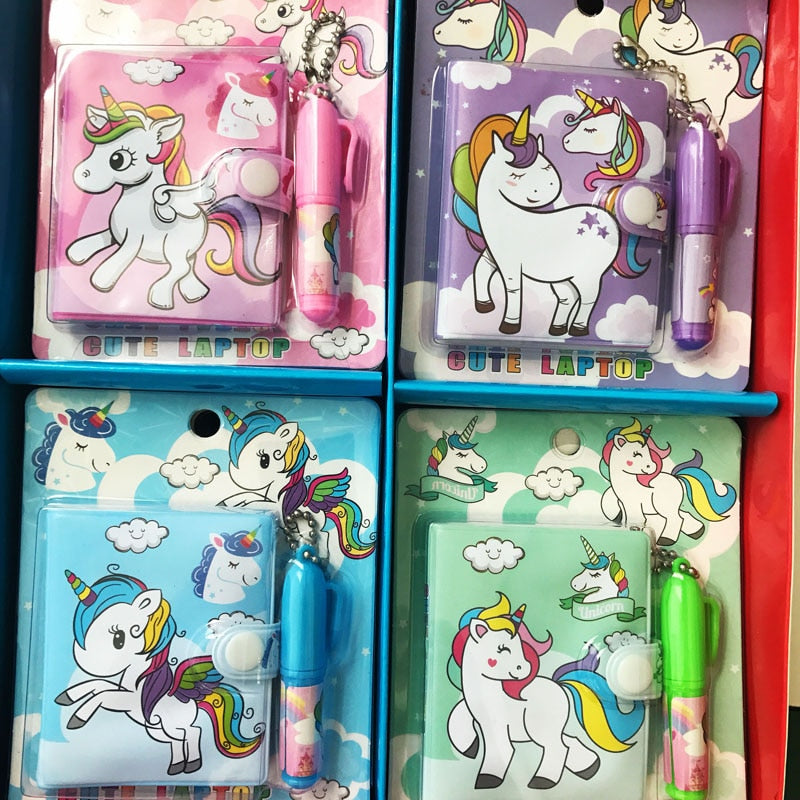 Kawaii Unicorn Set 1 Notebook+1 Ballpoint Pen Writing Diary Book Kids Gift Stationery Student Rewarding School Office Supply