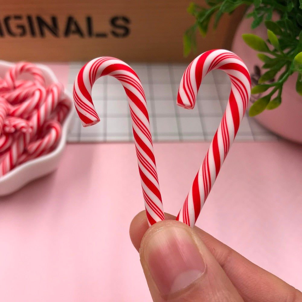 Hot Selling Cute Kawaii Christmas Candy Cane for Crafts Making, Phone Deco, Scrapbooking, DIY Accessories