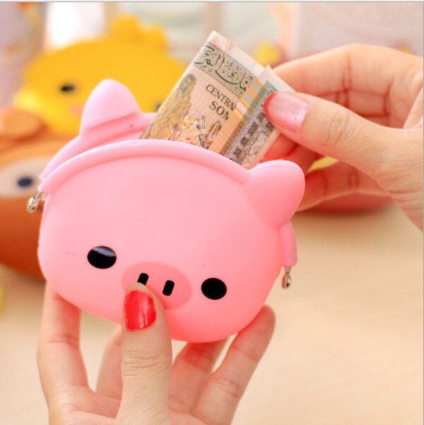 New Fashion Lovely Kawaii Candy Color Cartoon Animal Women Girls Wallet Multicolor Jelly Silicone Coin Bag Purse Kid Gift