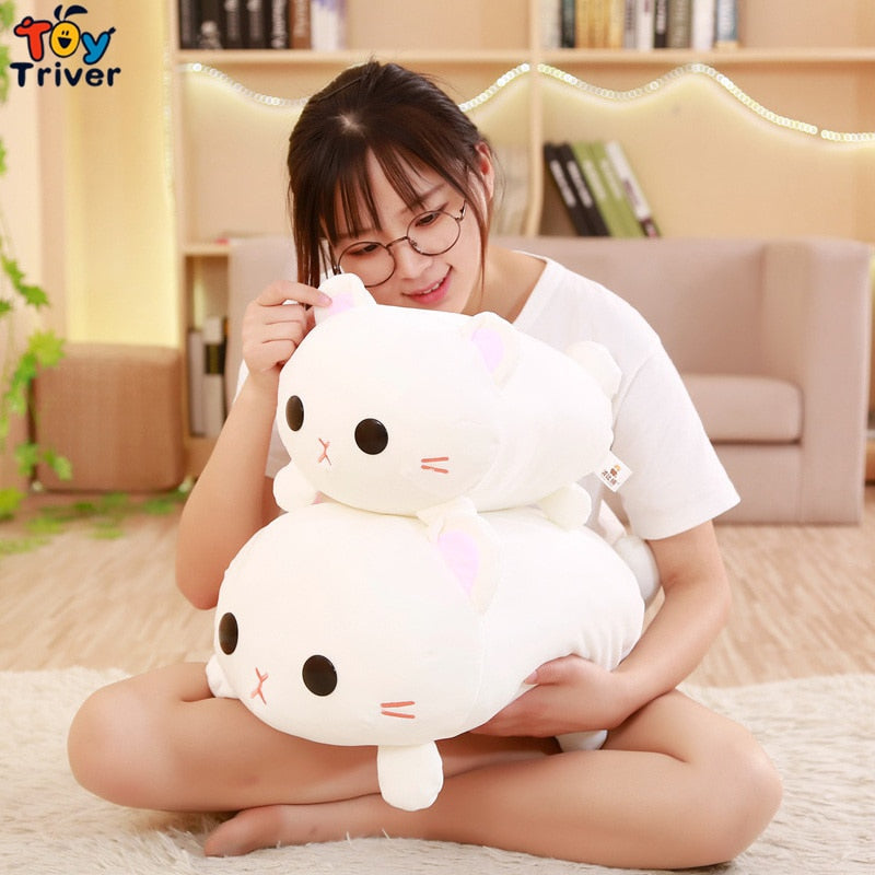 Kawaii Japan Cat Kitty Plush Toys Triver Stuffed Animal Doll Baby Kids Girls Children Boys Birthday Gifts Cute Home Room Decor