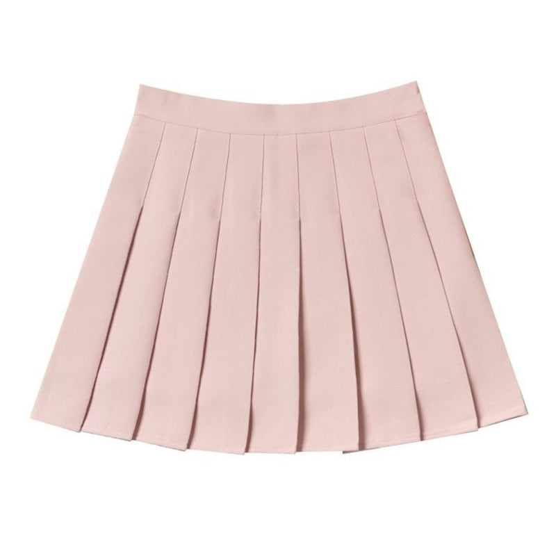 2021 Spring Summer Korean Skirt Shorts Women High Waist Sexy Mini Skirt School Short Pleated Kawaii Japanese Pink Skirt Female