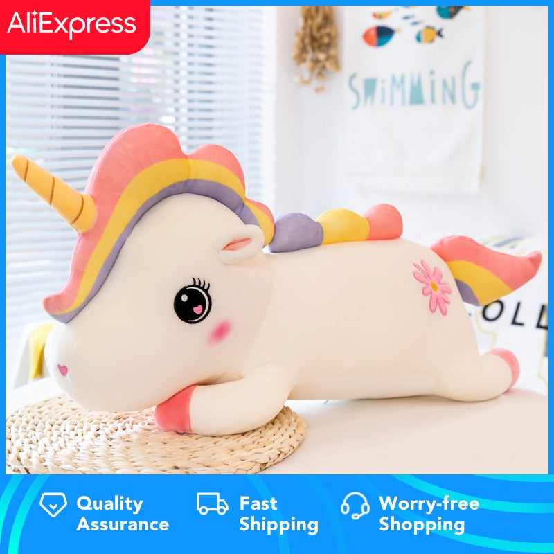 Stuffed Animal Rainbow Unicorn Plush Toy Anime Kawaii Plush Doll Soft Pillow, Plush Toy for Boys Girls Birthday Christmas Gift