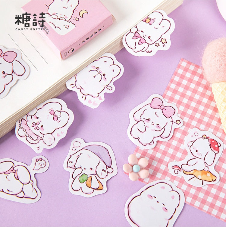 45 Pcs/pack Cute Rabbit Daily Kawaii Decoration Stickers Planner Scrapbooking Stationery Japanese Diary Stickers
