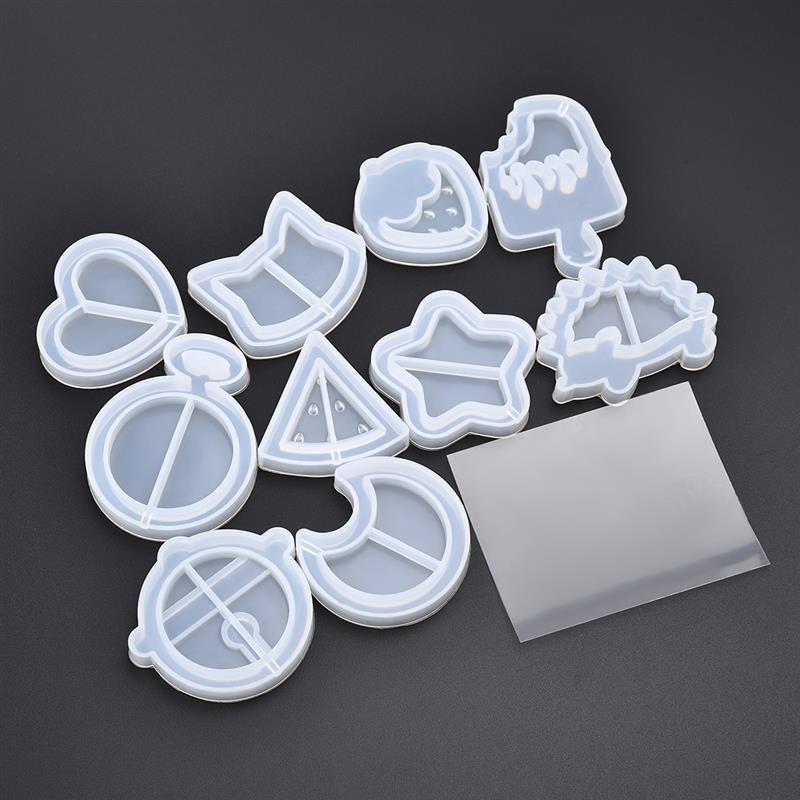 Kawaii Shaker Silicone Mold Resin Heart Star Moon Ice Cream UV Epoxy Resin Moulds Key Chain Pendant Craft Tools Jewelry Supplies