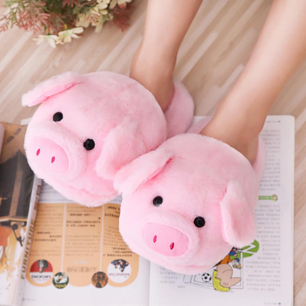 Kawaii Plush Avocado Slippers Fruit Toys Cute Pig unicorn Warm Winter Adult Shoes Doll Women Indoor Household Products
