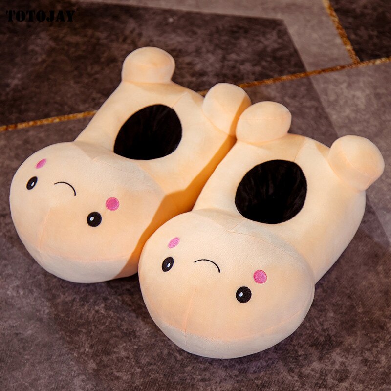 Kawaii Plush Penis Shaped Slippers Cute Toys Cartoon Warm Winter Adult Shoes Doll Women Indoor Household Products Creative Gifts