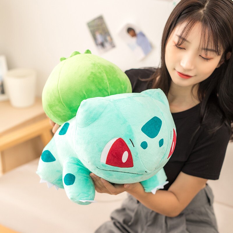Cute Bulbasaur Pikachued Squirtle Kawaii Plush Doll Pokemoned Dragon Dinosaur  Stuffed Toy Present Birthday Christmas Gift
