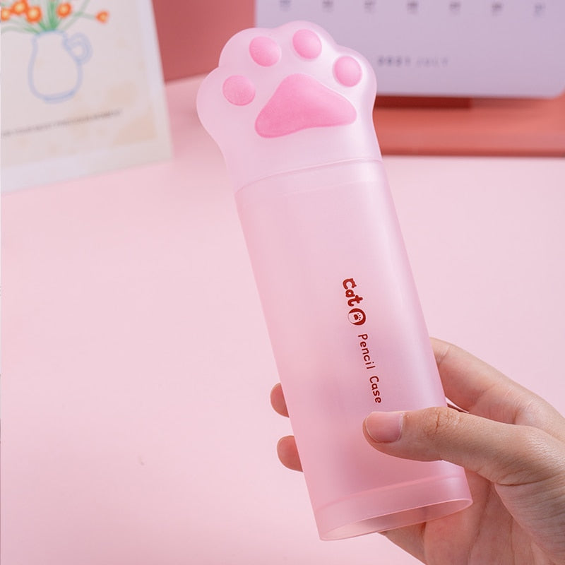 3D Pencil Case Storage Box Lovely Pink Cat paw Cartoon Pen Bag for School Girl Kawaii Stationery Gift Pouch Eraser Holder IN