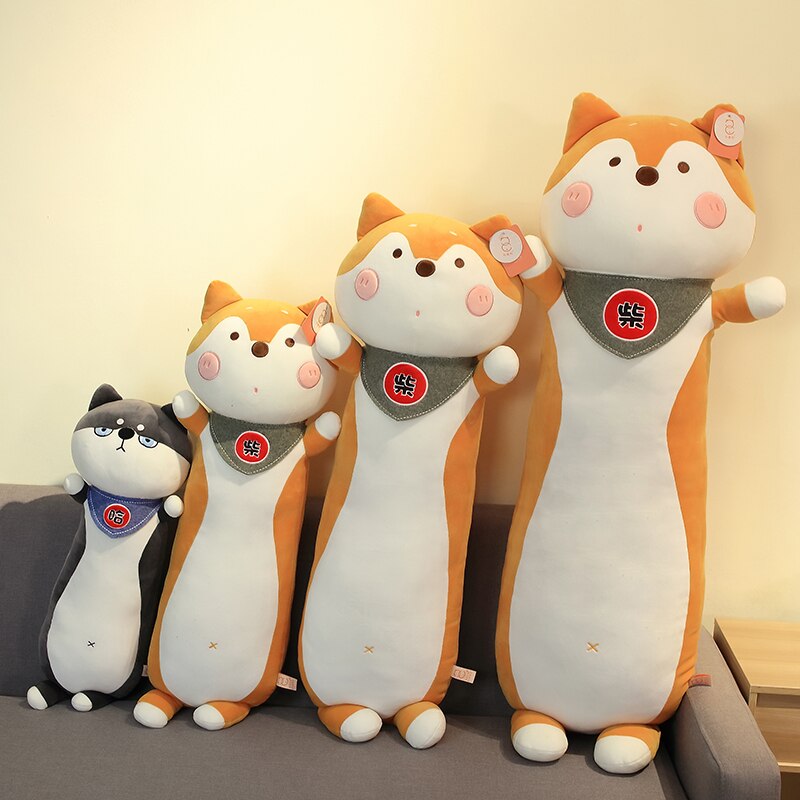 New Kawaii Plush Cat Stuffed Pillow Cushion Soft Cat Plush Doll Sofa Animals Long Pillow Kids Toys Christmas Gift for Girls