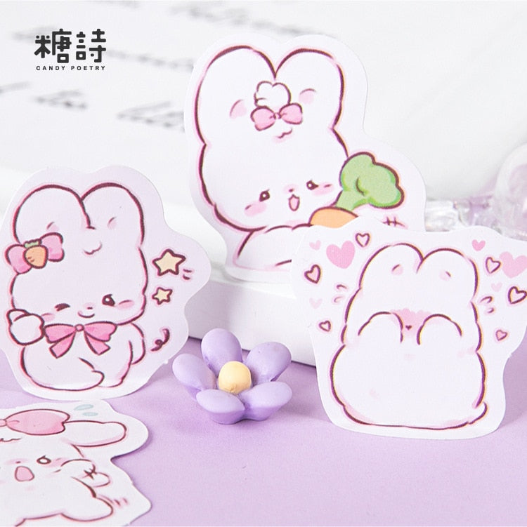 45 Pcs/pack Cute Rabbit Daily Kawaii Decoration Stickers Planner Scrapbooking Stationery Japanese Diary Stickers