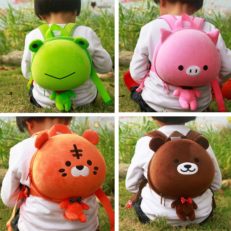 HOT baby Lovely frog Bear School Backpack kids Kawaii Animal EVA Plush backpack  Lolita Bunny Bag children Soft Toys MR161