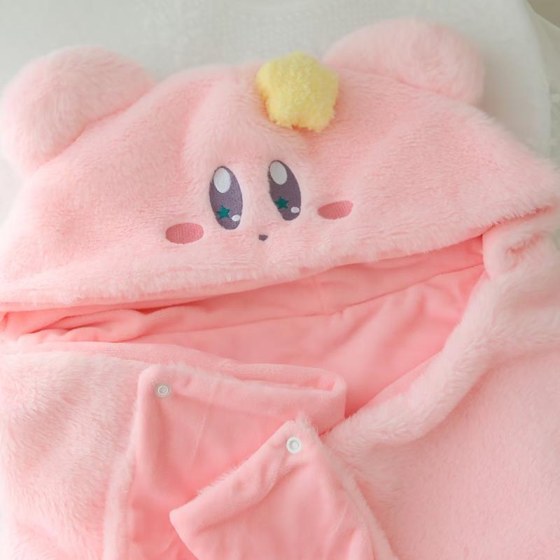 Kirby Cute Anime Kawaii Plush Cape Hooded Coat House Shawl Nap Blanket Quilt Girl Birthday Christmas Gift