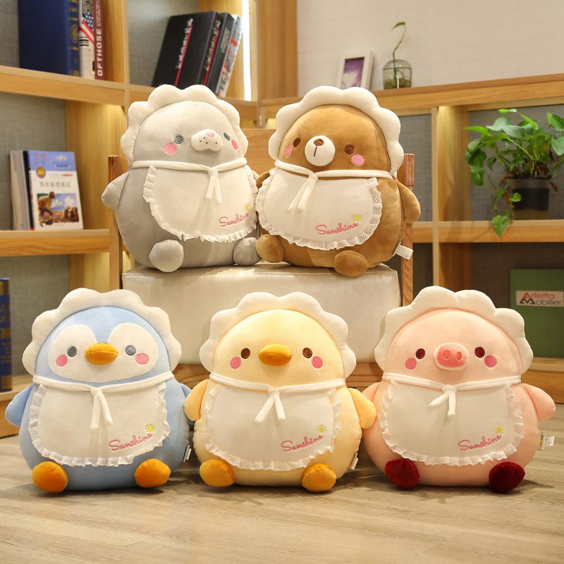 New Fat Kawaii Chicken Bear Rabbit Penguin Piggy Dinosaur Plush Pillow Toys Soft Stuffed Animal Doll Chair Cushion High Quality