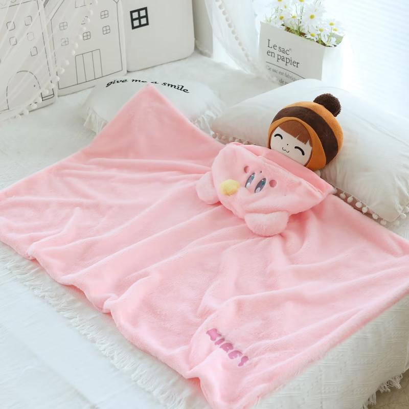 Kirby Cute Anime Kawaii Plush Cape Hooded Coat House Shawl Nap Blanket Quilt Girl Birthday Christmas Gift