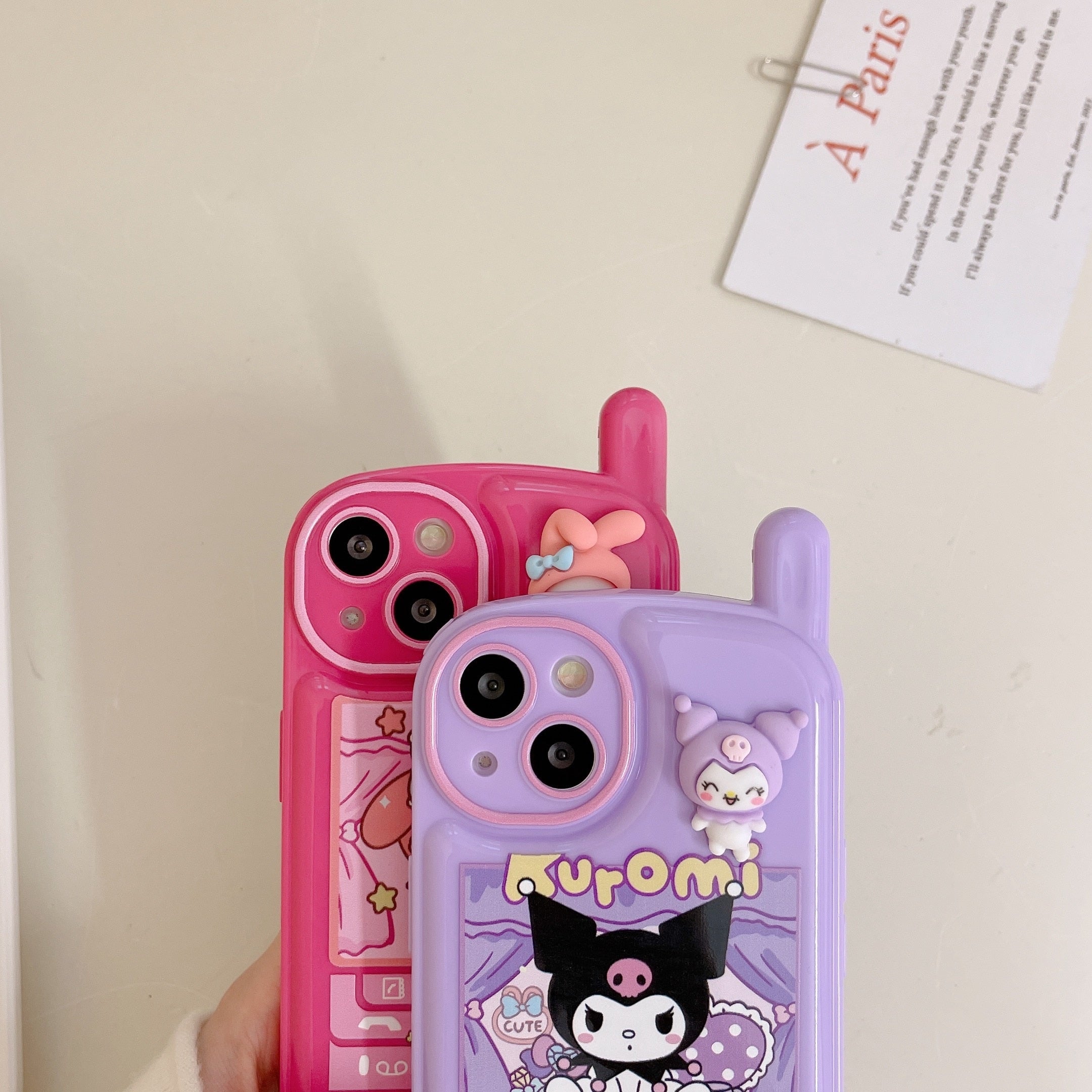 Sanrio Kawaii My Melody Kuromi Style iPhone 15 14 13 12 11 Pro X XR XS MAX Plus All Inclusive Women's Shockproof Phone Case