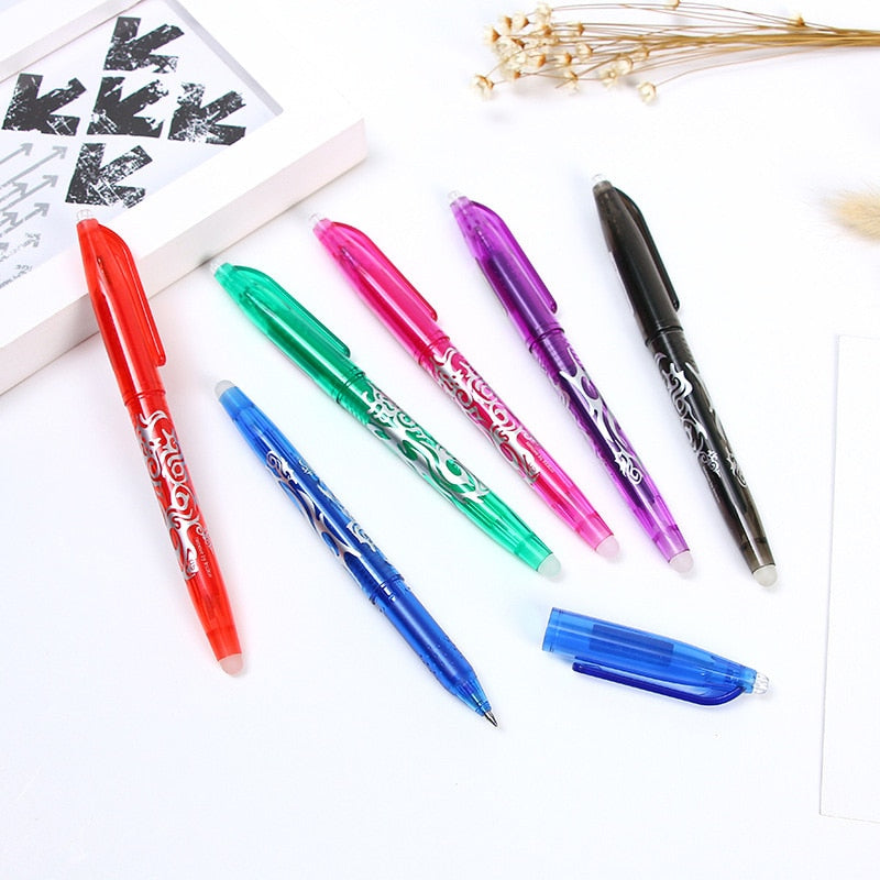 4 Pcs/Set Multi-color Erasable Gel Pen 0.5mm Kawaii Pens Student Writing Creative Drawing Tools Office School Supply Stationery