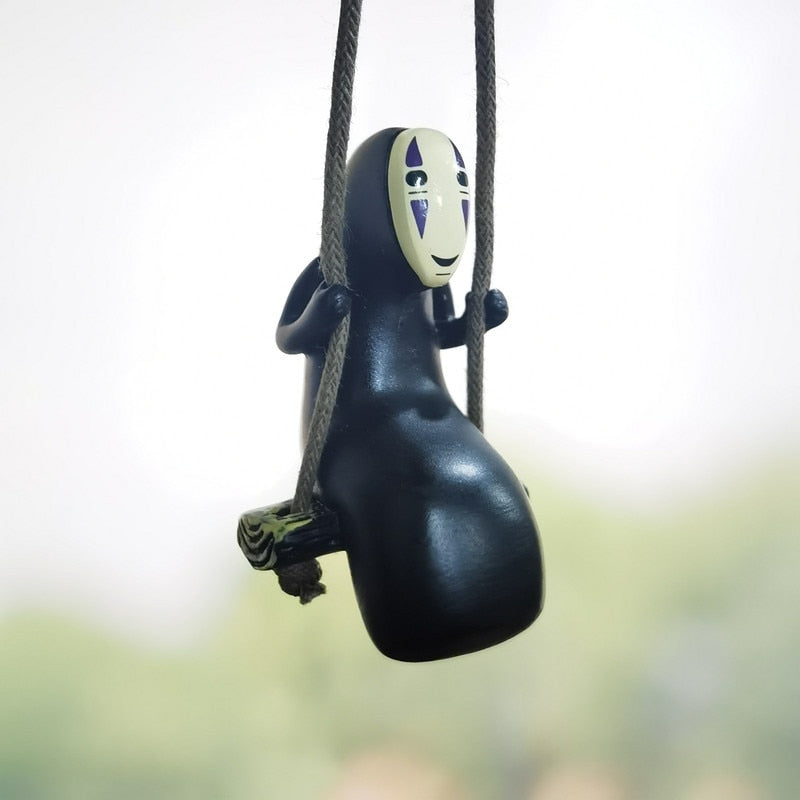 Car Pendant Kawaii Kiki Swing Ornament Anime Figure Faceless Man Hanging Interior Decoration Auto Rearview Mirror Accessories