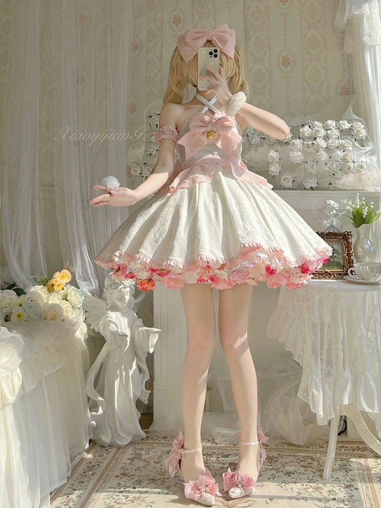 Sexy Lolita Pink Maid Dress Japanese Sweet Women Kawaii Dress Role Play Costume Halloween Party Cosplay Anime Kawaii Clothing