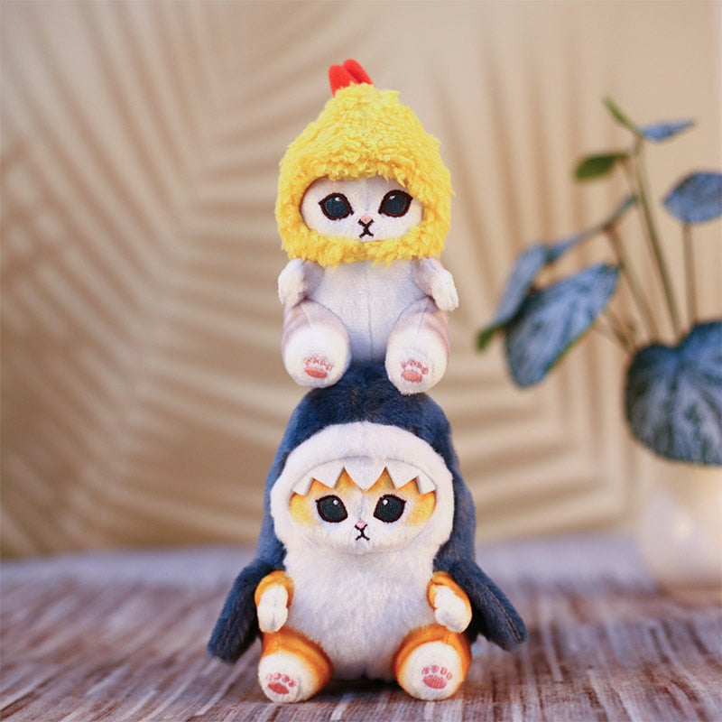 Shark Cat Fried Shrimp Pendant Doll Kawaii Plush Doll Beautiful Room Car Bag Decoration Pendant Christmas Present Couple Pendant