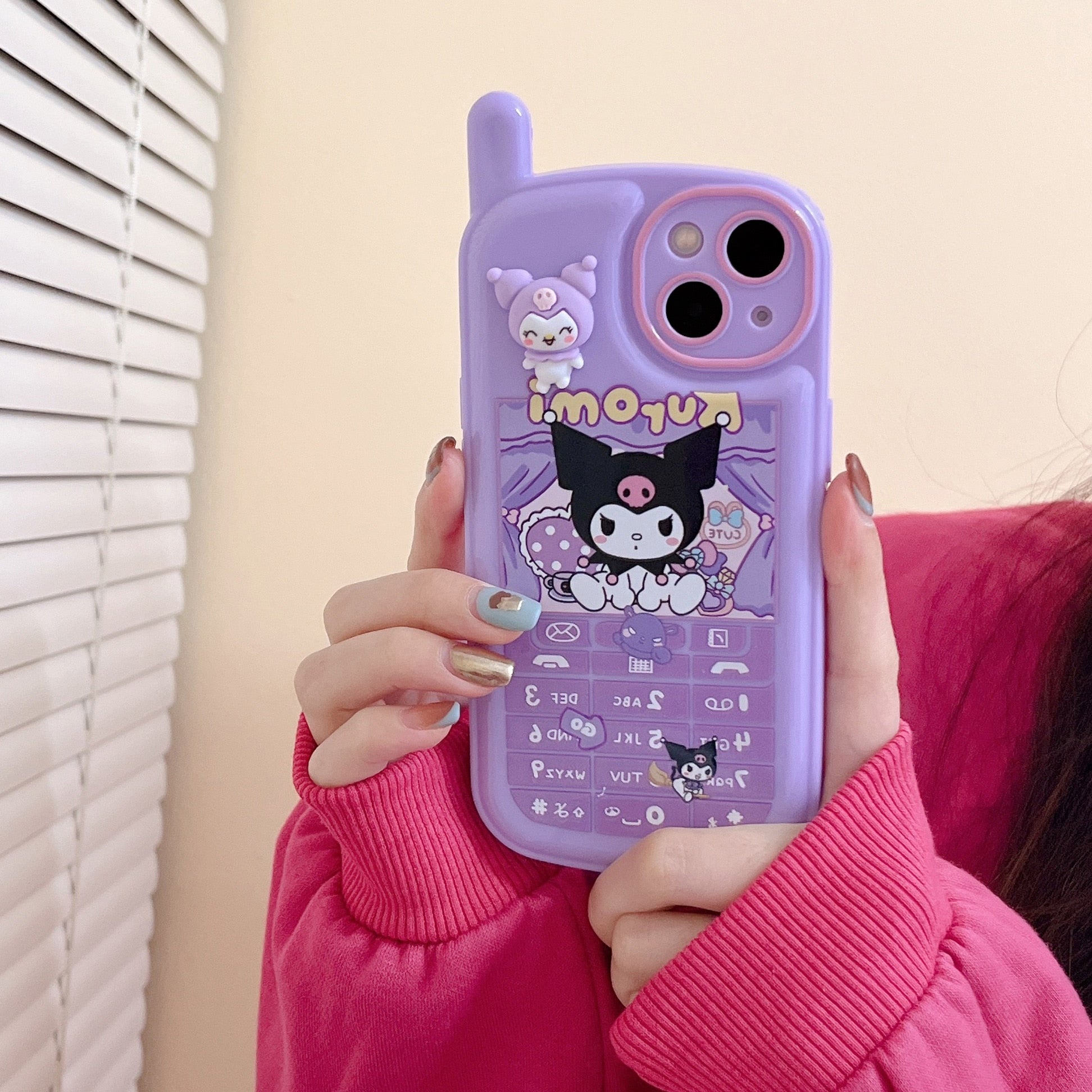 Sanrio Kawaii My Melody Kuromi Style iPhone 15 14 13 12 11 Pro X XR XS MAX Plus All Inclusive Women's Shockproof Phone Case
