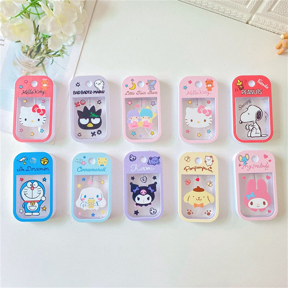 Kawaii Sanrio Perfume Spray Bottle Anime Kuromi Kitty Melody Travel Portable Press Bottled Cartoon Lotion Bottling Girls Gifts