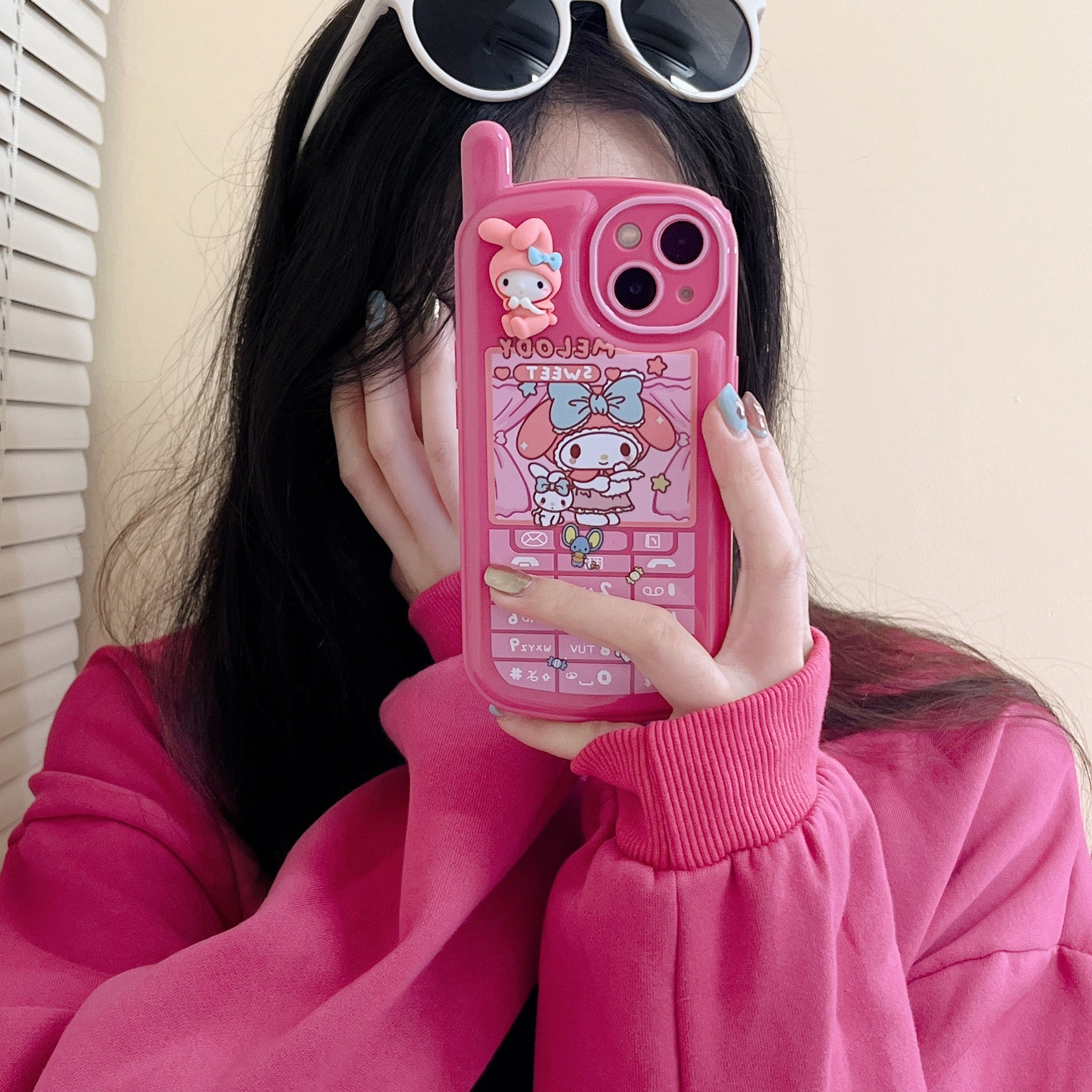Sanrio Kawaii My Melody Kuromi Style iPhone 15 14 13 12 11 Pro X XR XS MAX Plus All Inclusive Women's Shockproof Phone Case