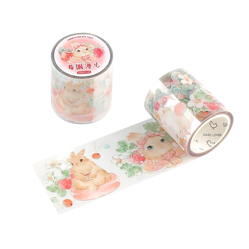 Kawaii Animal Party Masking Washi Tape Cute Cat Dog Otter Decorative Adhesive Tape Diy Scrapbooking Material Sticker Label