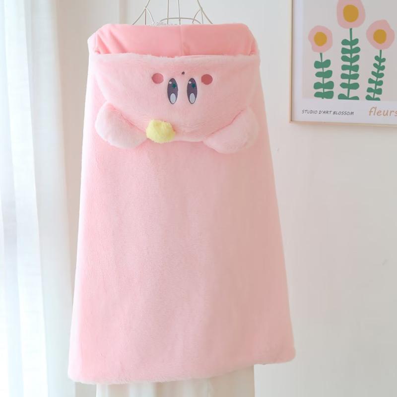Kirby Cute Anime Kawaii Plush Cape Hooded Coat House Shawl Nap Blanket Quilt Girl Birthday Christmas Gift