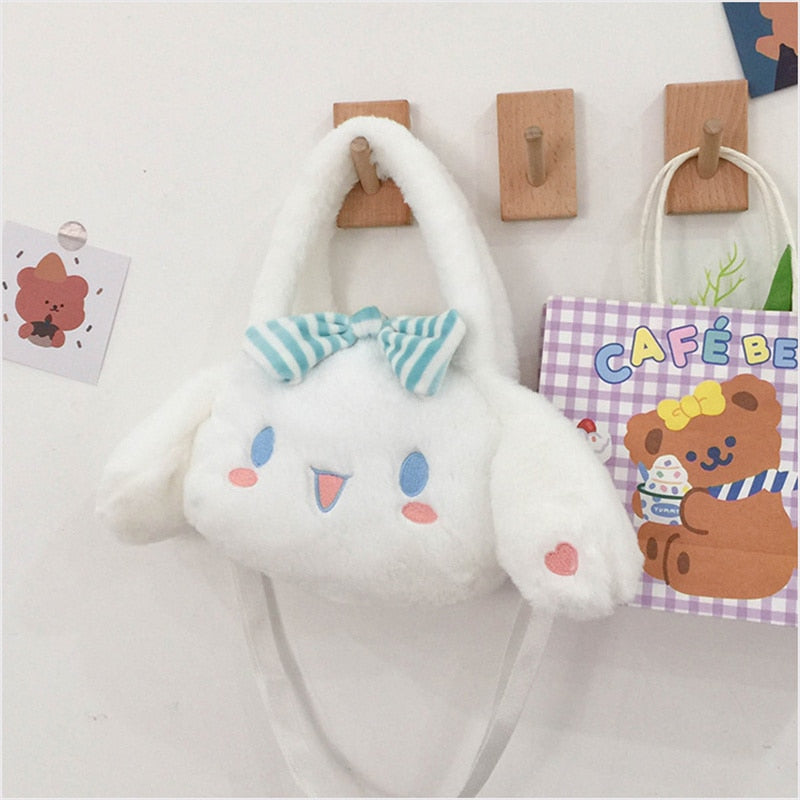 Kawaii Sanrio Bag Plush Cinnamoroll Backpack Anime Kuromi Plushie Bag Cartoon Messenger Bags for Girls Birthday Gifts