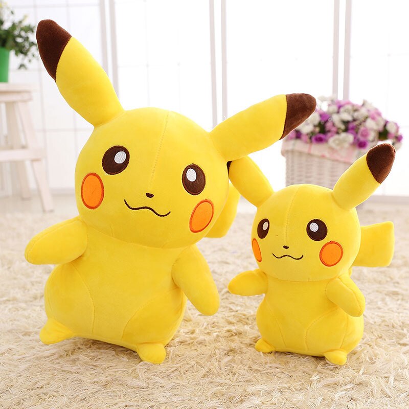 10-65cm Smile Pikachu Animal Dolls Plush Toys, Kawaii Cartoon Pikachu Soft Big Doll Toys For Kids Girls Birthday Christmas Gifts