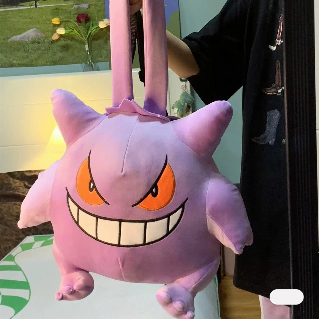 Cute Pokemon Gengar Backpack Kawaii Plush Bag Eevee Snorlax Mimikyu Schoolbag Couple Backpack Cosplay Props Christmas Gifts