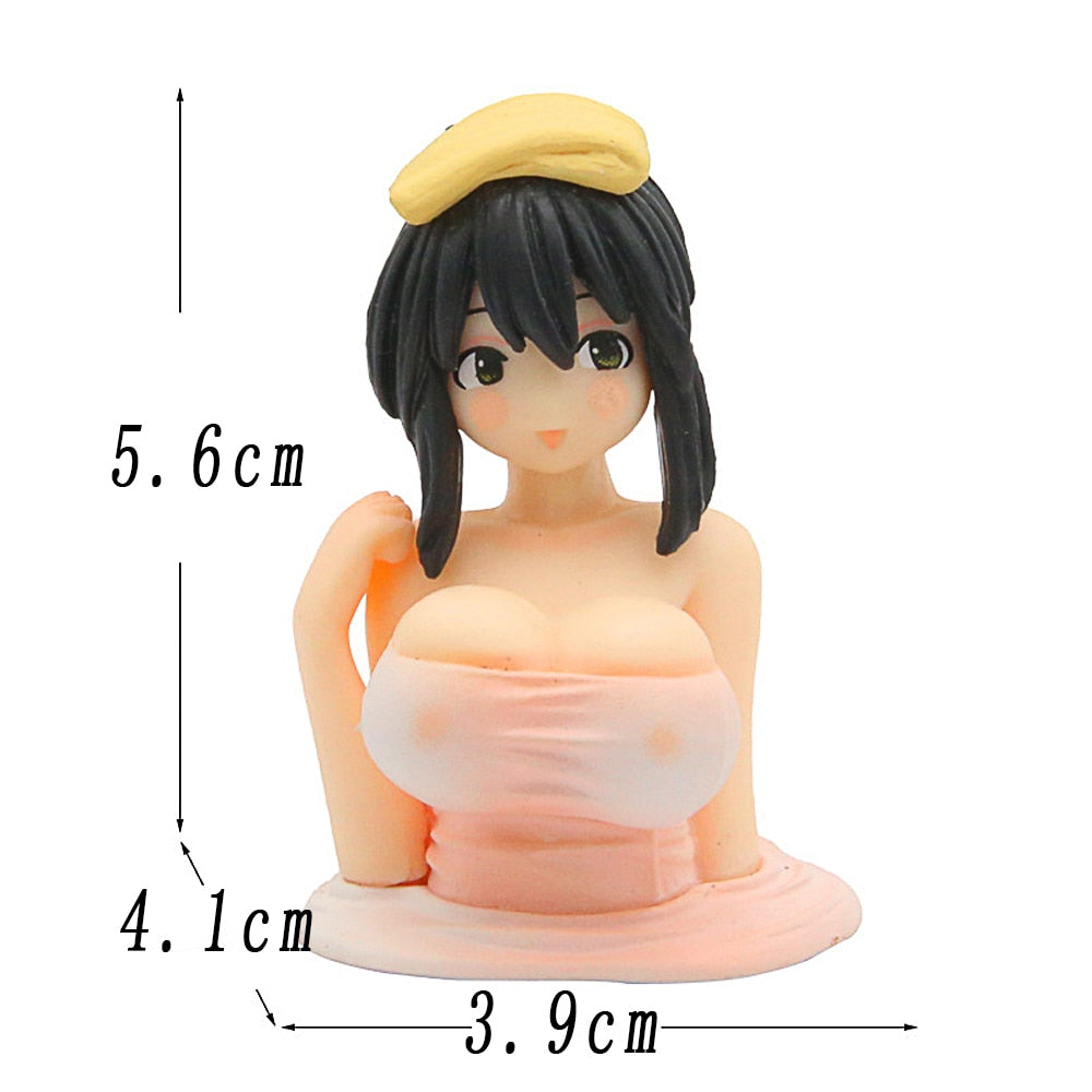 Cute Sexy Chest Shaking Ornaments Indoor or Motorcycle and Car Dashboard Decorations Kanako Collection Model Kawaii Anime Statue