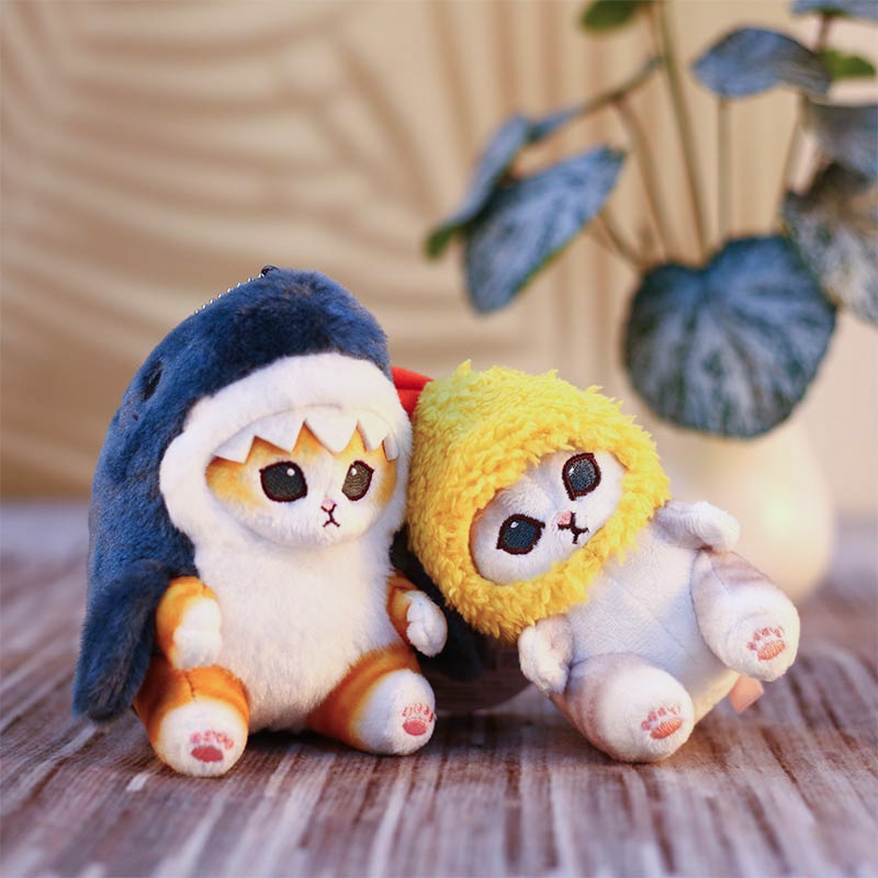 Shark Cat Fried Shrimp Pendant Doll Kawaii Plush Doll Beautiful Room Car Bag Decoration Pendant Christmas Present Couple Pendant