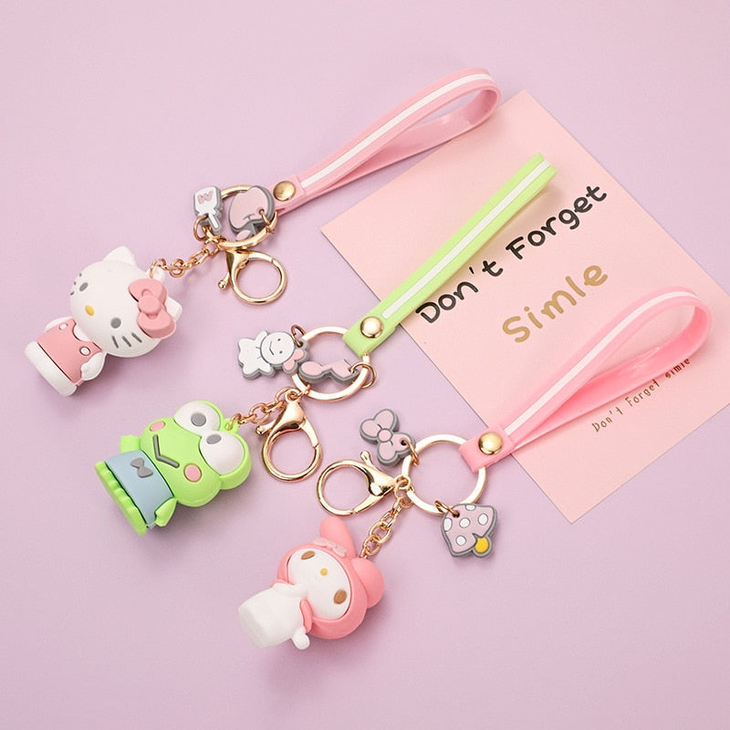 Kawaii Sanrio Accessories Anime Hello Kitty Keychain Kuromi Melody Cinnamonroll Keychain Pendant for Bag Cartoon Keyring Gifts