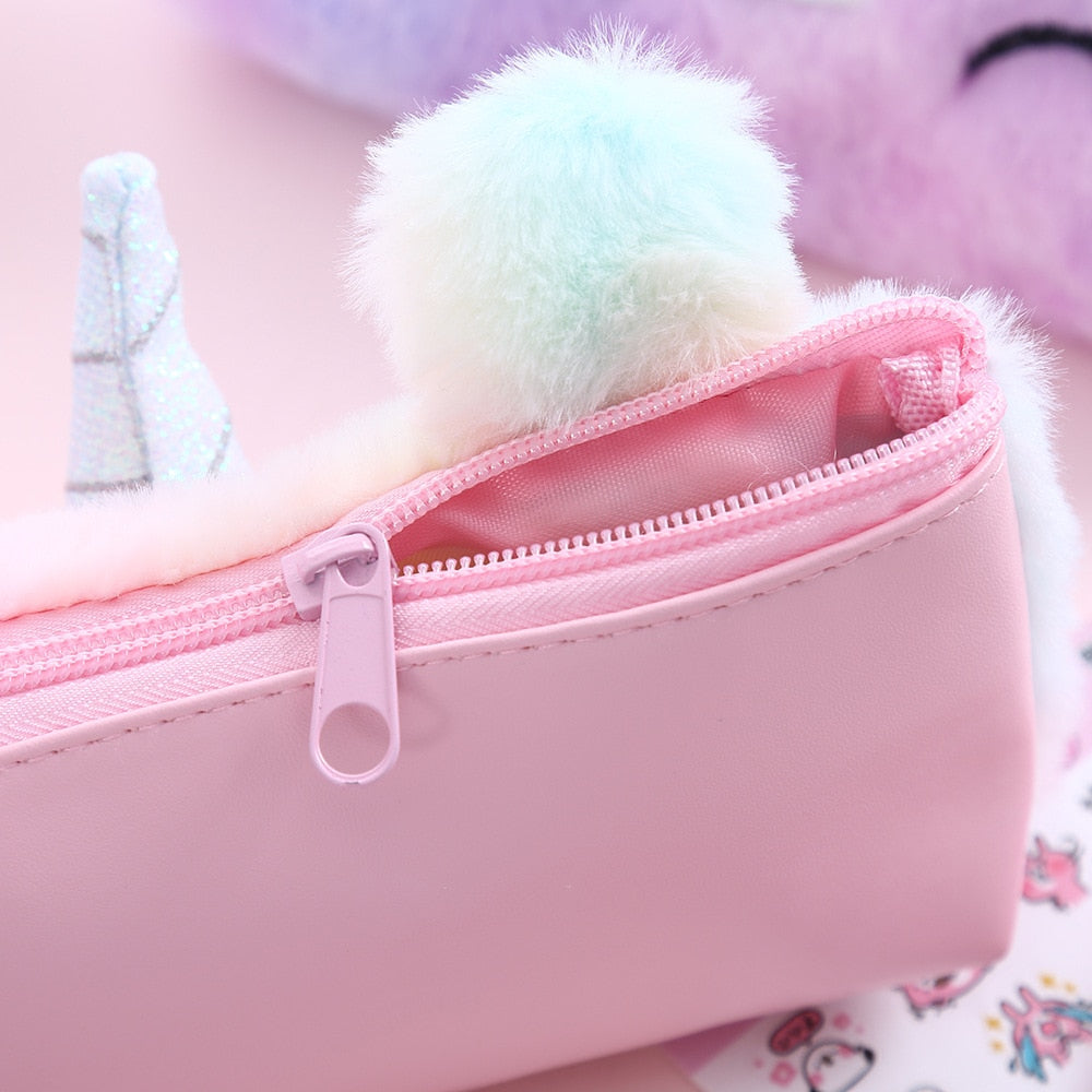 Plush Unicorn Cute Pencil Case Licorne Kawaii Girls Estuche Para Lpices for Trousse Astuccio Canvas Scolaire School Cartuchera