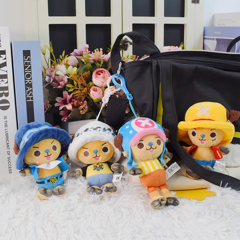 11CM One Piece Kawaii Plush Keychain Toy Tony Chopper Soft Stuffed Plush Dolls Keychain Handbag Ornaments Toys Gift