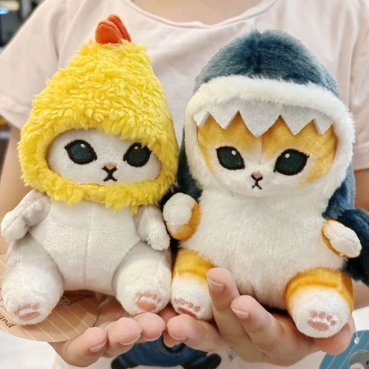 Shark Cat Fried Shrimp Pendant Doll Kawaii Plush Doll Beautiful Room Car Bag Decoration Pendant Christmas Present Couple Pendant