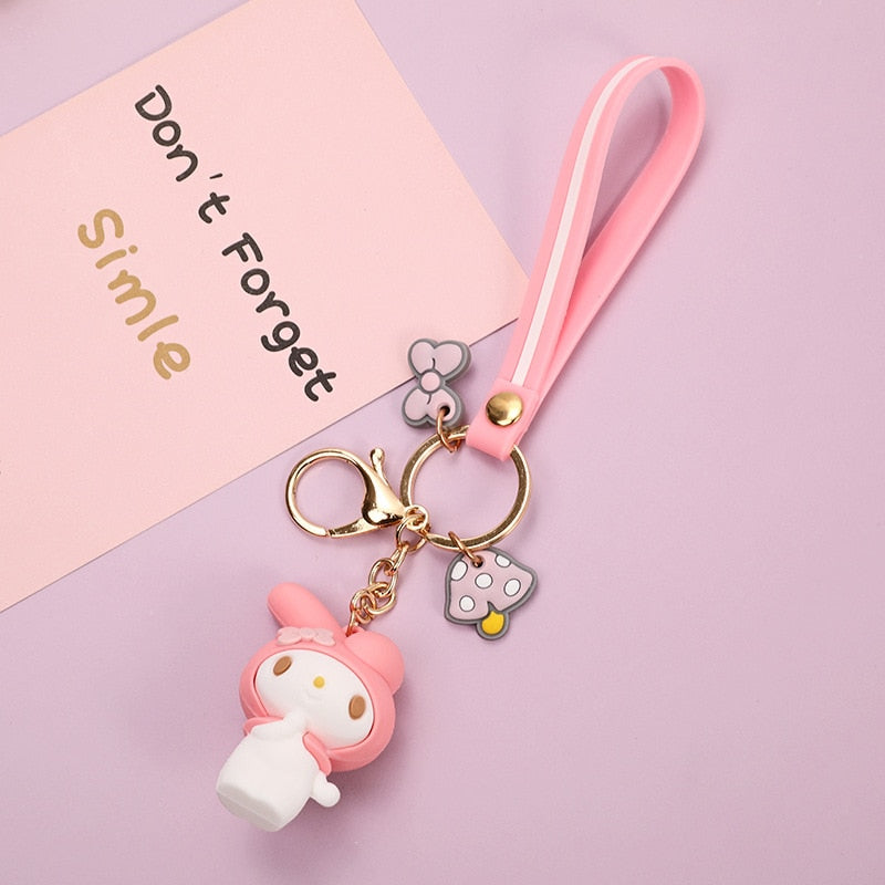 Kawaii Sanrio Accessories Anime Hello Kitty Keychain Kuromi Melody Cinnamonroll Keychain Pendant for Bag Cartoon Keyring Gifts