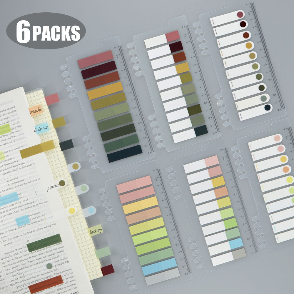 6Packs/Set Posted It Transparent Sticky Notes Self-Adhesive BookMarkers Annotation Reading Book Clear Tab Kawaii Cute Stationery