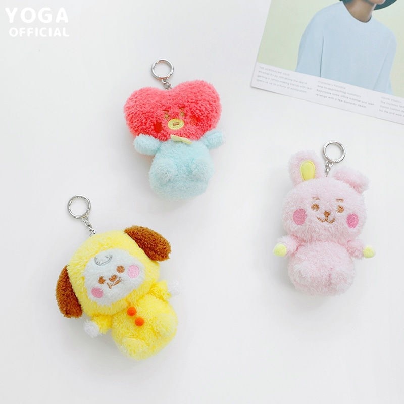 10cm Kawaii Bt21 Chimmy Cooky Shooky Plush Doll Toy Cartoon Mang Koya Heart Plush Bag Pandent Concert Fans Fanchant Gift Toy