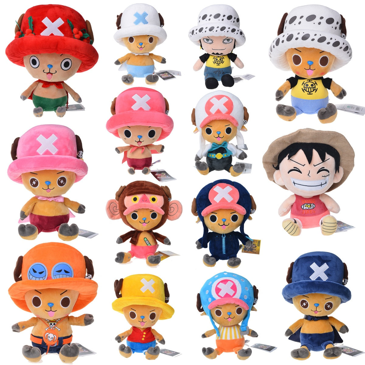 11CM One Piece Kawaii Plush Keychain Toy Tony Chopper Soft Stuffed Plush Dolls Keychain Handbag Ornaments Toys Gift