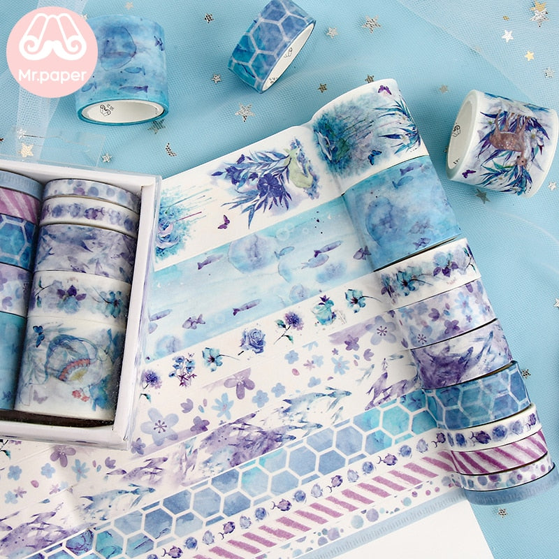 Mr Paper 26 Designs 10pcs/box Cute Cartoon Animals Washi Tapes Scrapbooking DIY Deco Creative Japanese Kawaii Masking Tapes