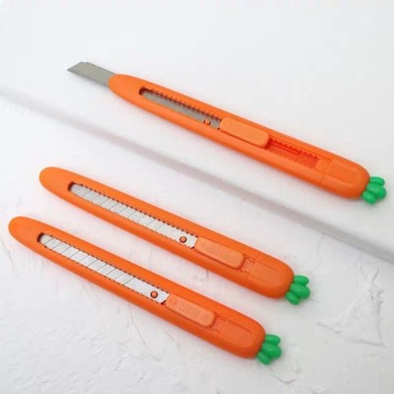Novelty Fruit Carrot Utility Knife Mini Kawaii Portable Craft Wrapping Box Paper Envelope Cutter Knife Letter Opener Tools