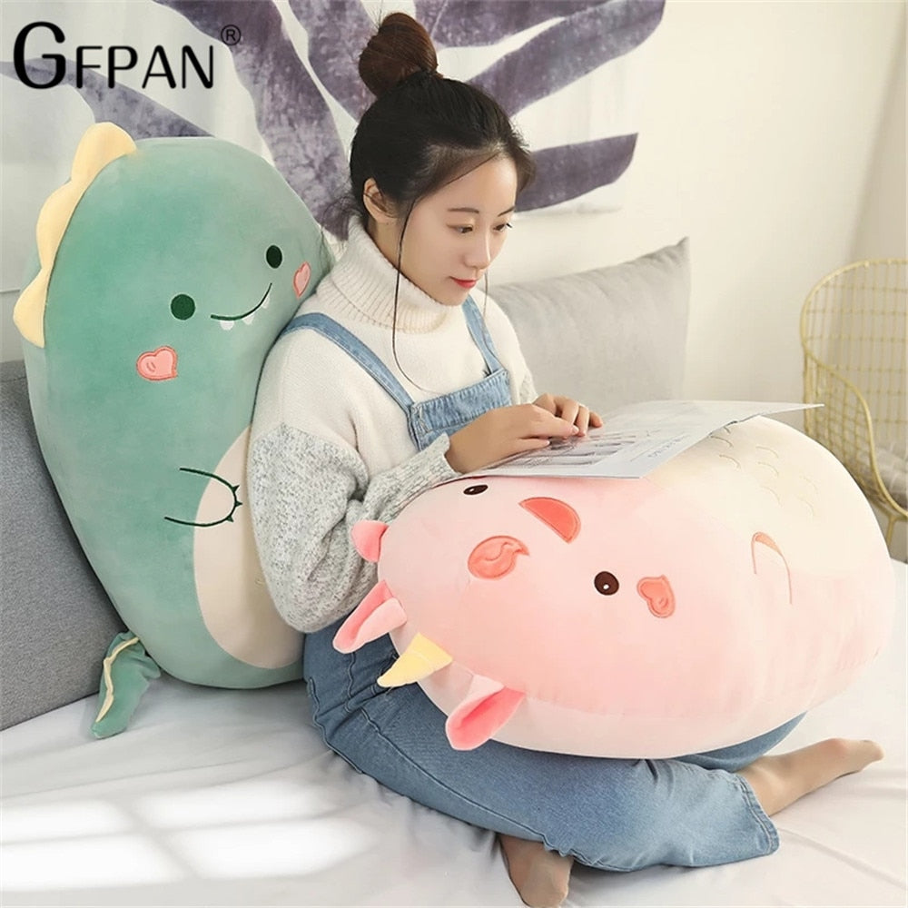 Squishy Toy Kawaii Animal Fat Dinosaur Shiba Inu Dog Pillow Plush Toys Cute Mouse Rabbit Doll Girls Bed Holding Sleeping Cushion