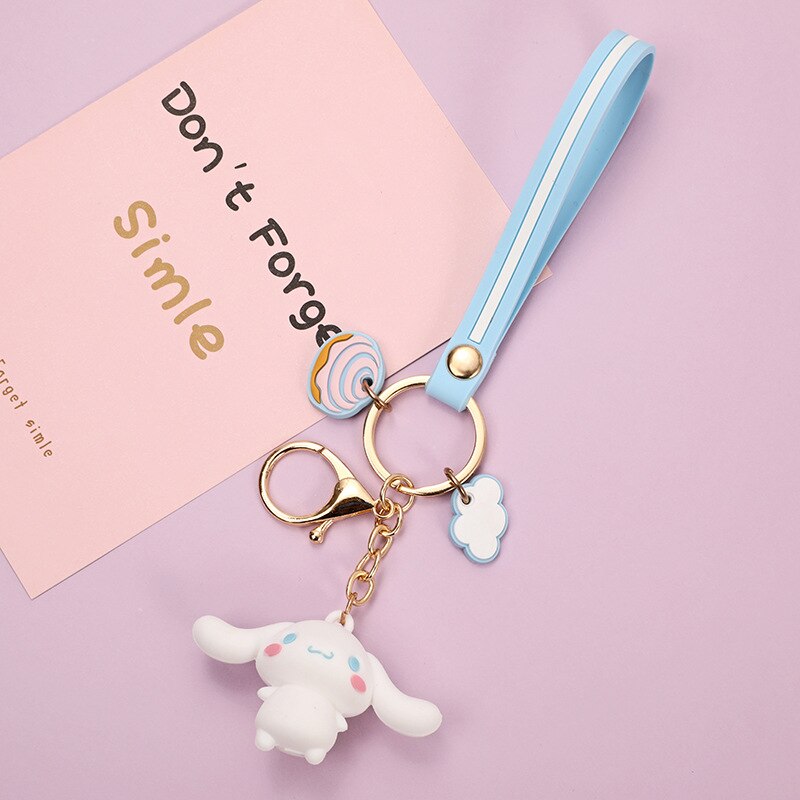 Kawaii Sanrio Accessories Anime Hello Kitty Keychain Kuromi Melody Cinnamonroll Keychain Pendant for Bag Cartoon Keyring Gifts