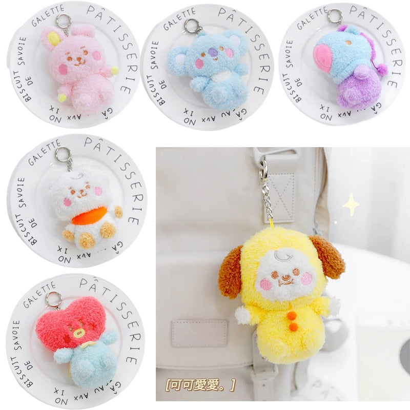10cm Kawaii Bt21 Chimmy Cooky Shooky Plush Doll Toy Cartoon Mang Koya Heart Plush Bag Pandent Concert Fans Fanchant Gift Toy