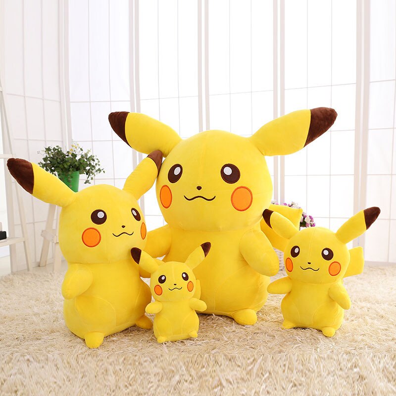 10-65cm Smile Pikachu Animal Dolls Plush Toys, Kawaii Cartoon Pikachu Soft Big Doll Toys For Kids Girls Birthday Christmas Gifts