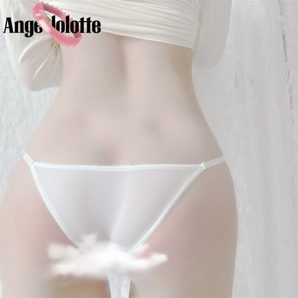 Japanese Kawaii Sweet Briefs Hot Sexy Girl Transparent Panties Low-Rise Beautiful Buttocks Women's Thong Pants Erotic Lingerie