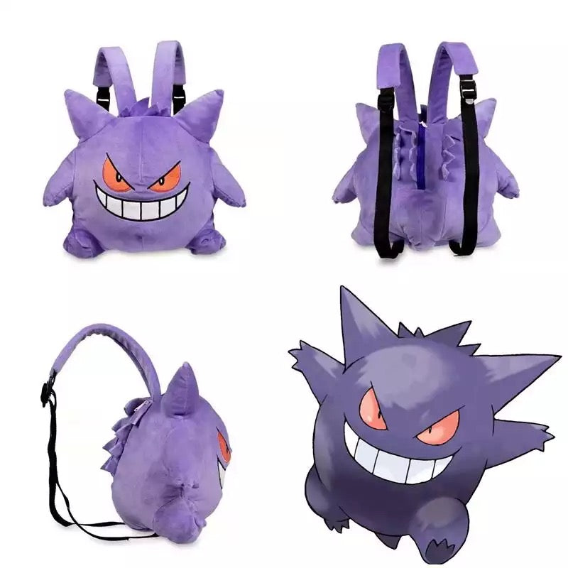 Cute Pokemon Gengar Backpack Kawaii Plush Bag Eevee Snorlax Mimikyu Schoolbag Couple Backpack Cosplay Props Christmas Gifts